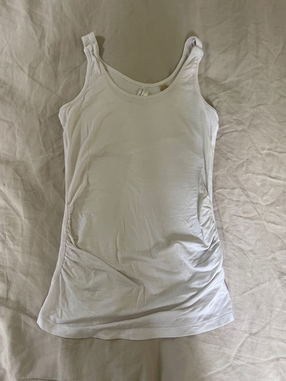 Seraphine White Maternity Tank with Side Ruching